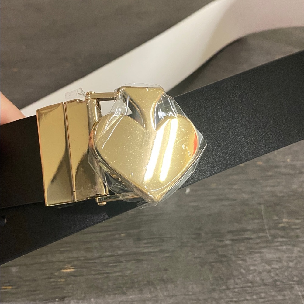 Kate Spade Black Leather Belt with Gold Buckle